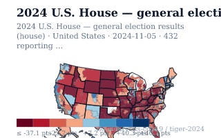 Any election's raw vote counts → publication-grade map sample